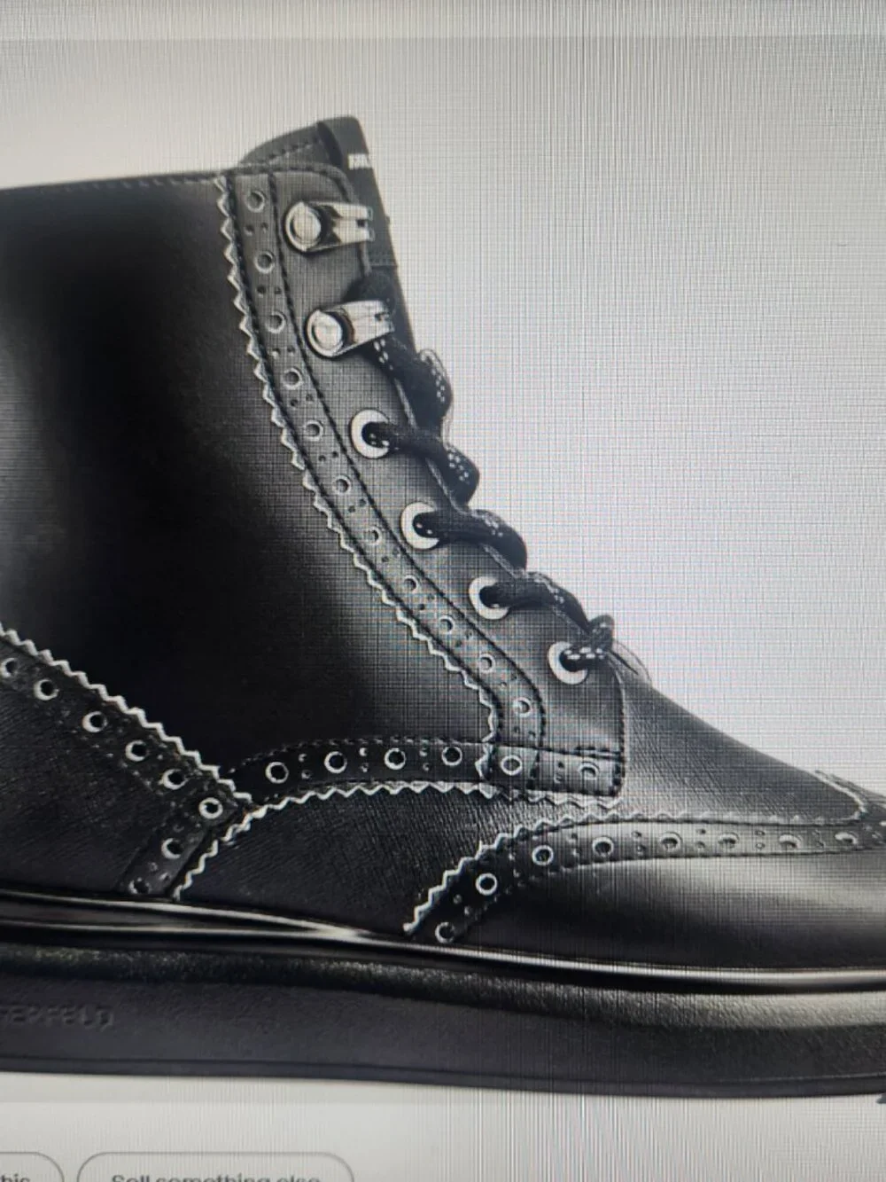Karl Lagerfeld Paris LFS3008 Men's Leather Combat Boots. NIB. Size 11